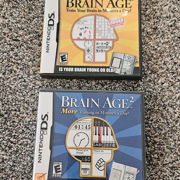 Nintendo DS Games two BRAIN AGE Games, One Open and One Sealed - Picture 1 of 3